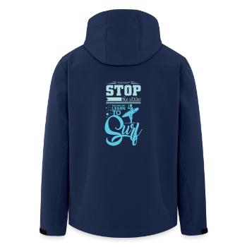 Surfing Spruch - Recycelte Männer Softshell-Jacke von Stanley/Stella - Navy - Hinten - AI Model Male 185 light (185cm)