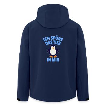 Pinguin lustig - Recycelte Männer Softshell-Jacke von Stanley/Stella - Navy - Hinten - AI Model Male 185 light (185cm)
