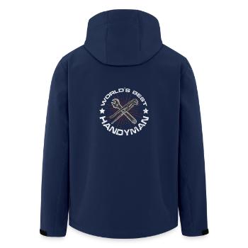 handyman - Men’s Recycled Softshell Jacket by Stanley/Stella - navy - Back - AI Model Male 185 light (185cm)