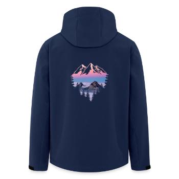 Mountain Sunset - Men’s Recycled Softshell Jacket by Stanley/Stella - navy - Back - AI Model Male 185 light (185cm)