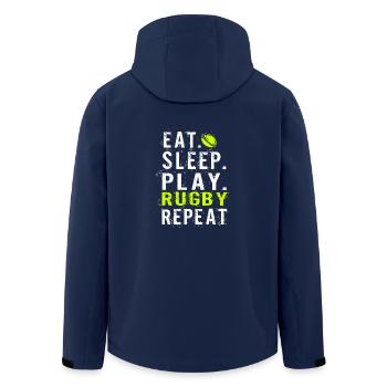 Eat sleep Rugby - Recycelte Männer Softshell-Jacke von Stanley/Stella - Navy - Hinten - AI Model Male 185 light (185cm)