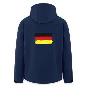 Germany Flag - Men’s Recycled Softshell Jacket by Stanley/Stella - navy - Back - AI Model Male 185 light (185cm)