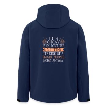 Knitting funny - Men’s Recycled Softshell Jacket by Stanley/Stella - navy - Back - AI Model Male 185 light (185cm)
