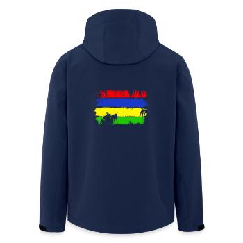 Mauritius Flagge - Recycelte Männer Softshell-Jacke von Stanley/Stella - Navy - Hinten - AI Model Male 185 light (185cm)
