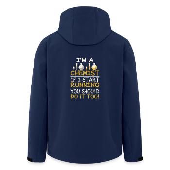 Chemist - Men’s Recycled Softshell Jacket by Stanley/Stella - navy - Back - AI Model Male 185 light (185cm)
