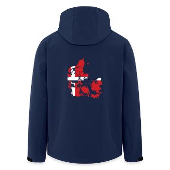 Denmark Flag - Men’s Recycled Softshell Jacket by Stanley/Stella - navy - Back - AI Model Male 185 light (185cm)