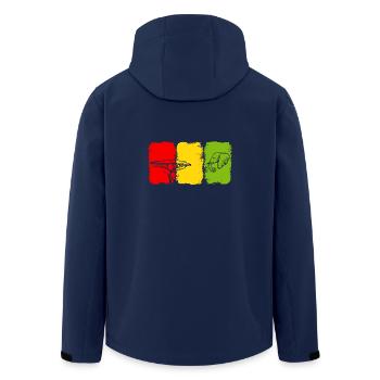 Drapeau de la Guinée - Veste softshell homme en polyester recyclé Stanley/Stella - marine - Dos - AI Model Male 185 light (185cm)