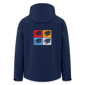 Accordion Retro - Men’s Recycled Softshell Jacket by Stanley/Stella - navy - Back - AI Model Male 185 light (185cm)