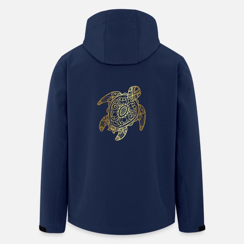 Tortue Tribal art dessin - Veste softshell homme en polyester recyclé Stanley/Stella - marine