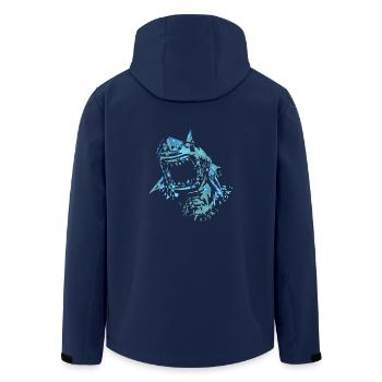 shark - Men’s Recycled Softshell Jacket by Stanley/Stella - navy - Back - AI Model Male 185 light (185cm)