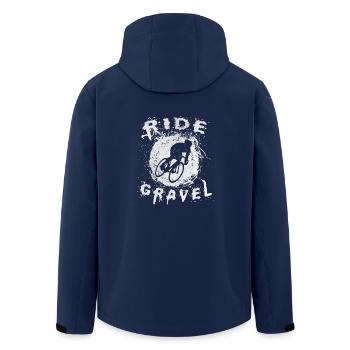 Ride Gravel, Gravel bike - Men’s Recycled Softshell Jacket by Stanley/Stella - navy - Back - AI Model Male 185 light (185cm)