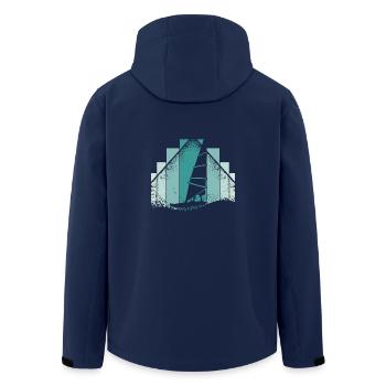 Windsurfing Retro - Recycelte Männer Softshell-Jacke von Stanley/Stella - Navy - Hinten - AI Model Male 185 light (185cm)