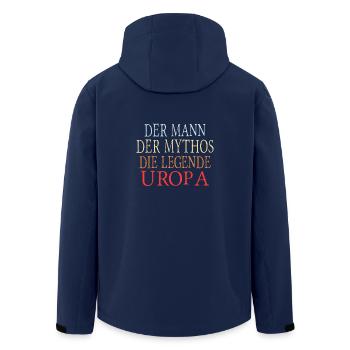 Uropa legende - Recycelte Männer Softshell-Jacke von Stanley/Stella - Navy - Hinten - AI Model Male 185 light (185cm)