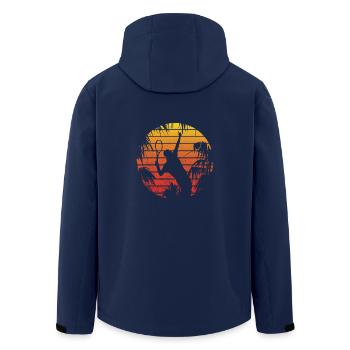 Retro Tennis - Men’s Recycled Softshell Jacket by Stanley/Stella - navy - Back - AI Model Male 185 light (185cm)