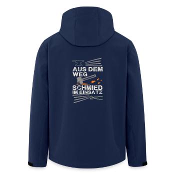 Schmied - Recycelte Männer Softshell-Jacke von Stanley/Stella - Navy - Hinten - AI Model Male 185 light (185cm)