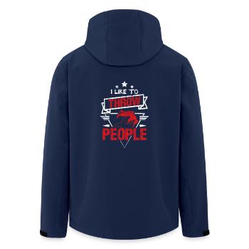 Judo throw people - Men’s Recycled Softshell Jacket by Stanley/Stella - navy - Back - AI Model Male 185 light (185cm)