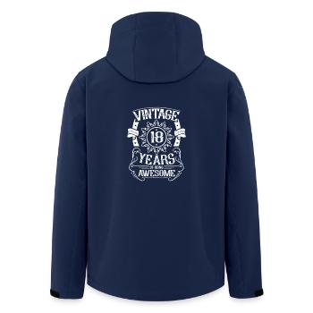 18th Birthday Vintage - Men’s Recycled Softshell Jacket by Stanley/Stella - navy - Back - AI Model Male 185 light (185cm)