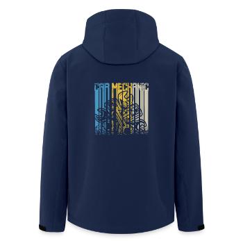 Vintage Retro Automechaniker - Recycelte Männer Softshell-Jacke von Stanley/Stella - Navy - Hinten - AI Model Male 185 light (185cm)