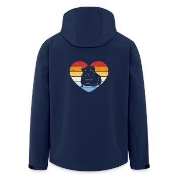 Vintage Meerschweinchen - Recycelte Männer Softshell-Jacke von Stanley/Stella - Navy - Hinten - AI Model Male 185 light (185cm)