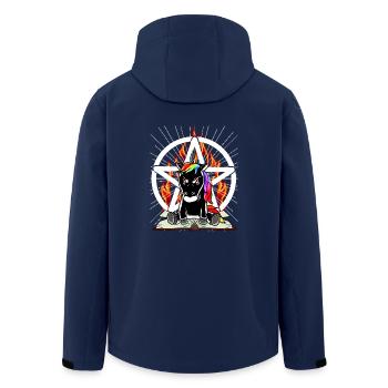 Satan Unicorn Pentagram Devilish Mythical Creature Evil - Men’s Recycled Softshell Jacket by Stanley/Stella - navy - Back - AI Model Male 185 light (185cm)