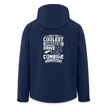 Combine Harvester Grandpa - Men’s Recycled Softshell Jacket by Stanley/Stella - navy - Back - AI Model Male 185 light (185cm)