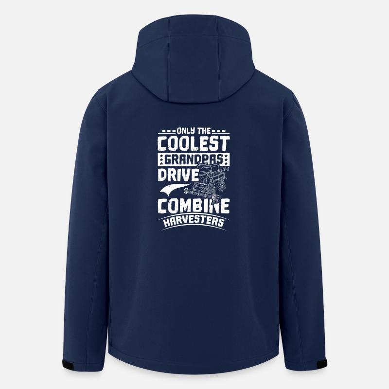Moissonneuse-batteuse Grand-père - Veste softshell homme en polyester recyclé Stanley/Stella - marine