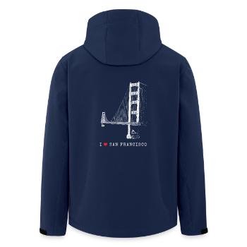 J’adore San Francisco Golden Gate Bridge Californie - Veste softshell homme en polyester recyclé Stanley/Stella - marine - Dos - AI Model Male 185 light (185cm)