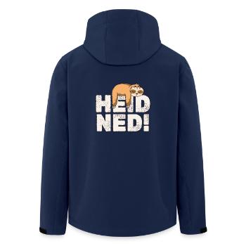 Bayrisches Faultier Hei Ned - Recycelte Männer Softshell-Jacke von Stanley/Stella - Navy - Hinten - AI Model Male 185 light (185cm)