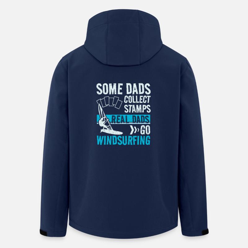 Real dad go windsurfing - Recycelte Männer Softshell-Jacke von Stanley/Stella - Navy