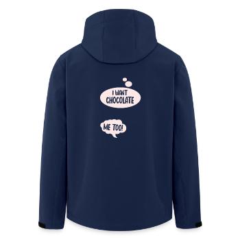 I want chocolate pregnancy - Recycelte Männer Softshell-Jacke von Stanley/Stella - Navy - Hinten - AI Model Male 185 light (185cm)