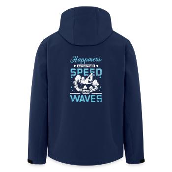 Speed and waves wakeboarder - Men’s Recycled Softshell Jacket by Stanley/Stella - navy - Back - AI Model Male 185 light (185cm)