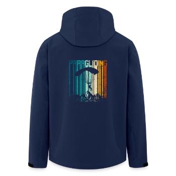 Retro Vintage Paragliding - Men’s Recycled Softshell Jacket by Stanley/Stella - navy - Back - AI Model Male 185 light (185cm)
