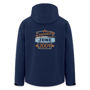 Legendary since June 2004 Retro Birthday - Men’s Recycled Softshell Jacket by Stanley/Stella - navy - Back - AI Model Male 185 light (185cm)