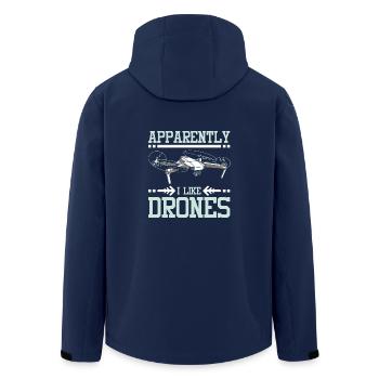Apparently I like Drones - Men’s Recycled Softshell Jacket by Stanley/Stella - navy - Back - AI Model Male 185 light (185cm)