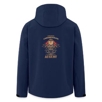 Never underestimate an old man in August - Men’s Recycled Softshell Jacket by Stanley/Stella - navy - Back - AI Model Male 185 light (185cm)