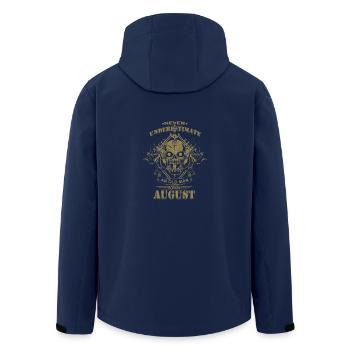 Never underestimate an old man in August - Men’s Recycled Softshell Jacket by Stanley/Stella - navy - Back - AI Model Male 185 light (185cm)
