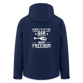 In the air I feel freedom helicopter - Men’s Recycled Softshell Jacket by Stanley/Stella - navy - Back - AI Model Male 185 light (185cm)