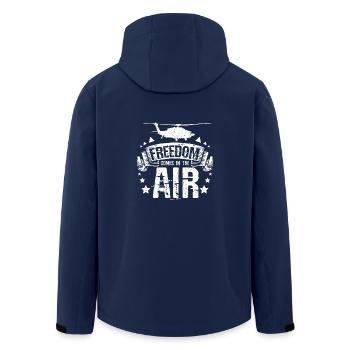 Freedom comes in the air helicopter pilot - Men’s Recycled Softshell Jacket by Stanley/Stella - navy - Back - AI Model Male 185 light (185cm)