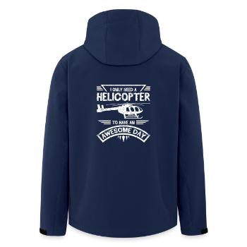 I only need a helicopter to have an awesome day - Men’s Recycled Softshell Jacket by Stanley/Stella - navy - Back - AI Model Male 185 light (185cm)