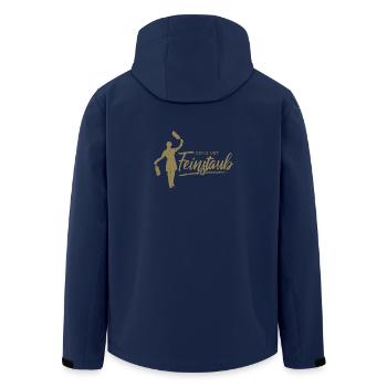 Spaß mit Feinstaub - Recycelte Männer Softshell-Jacke von Stanley/Stella - Navy - Hinten - AI Model Male 185 light (185cm)