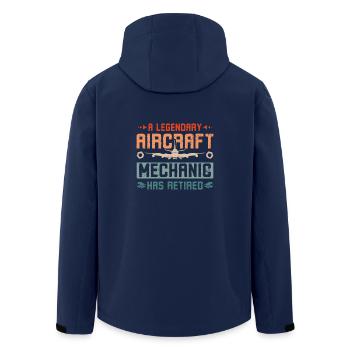 A legendary aircraft mechanic has retired - Men’s Recycled Softshell Jacket by Stanley/Stella - navy - Back - AI Model Male 185 light (185cm)