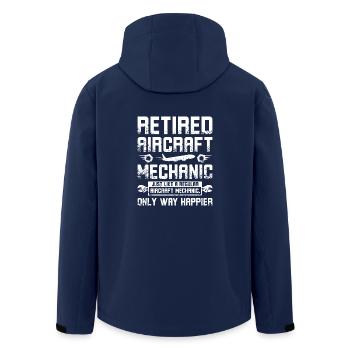 Retired aircraft mechanic - Men’s Recycled Softshell Jacket by Stanley/Stella - navy - Back - AI Model Male 185 light (185cm)