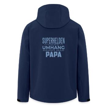 Superhelden ohne Umhang nennt man Papa - Recycelte Männer Softshell-Jacke von Stanley/Stella - Navy - Hinten - AI Model Male 185 light (185cm)
