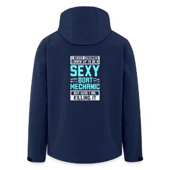 Mécanicien de bateau sexy - Veste softshell homme en polyester recyclé Stanley/Stella - marine - Dos - AI Model Male 185 light (185cm)
