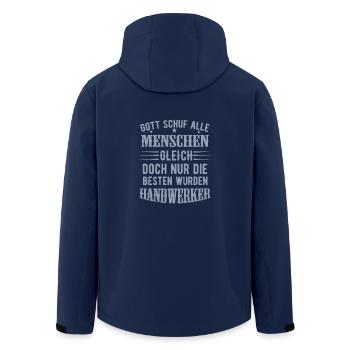 Gott schuf alle Menschen gleich Handwerker - Recycelte Männer Softshell-Jacke von Stanley/Stella - Navy - Hinten - AI Model Male 185 light (185cm)