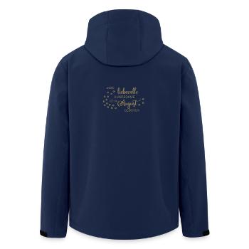 August Geburtstag Frauchen Hund Hundedame Pfote - Recycelte Männer Softshell-Jacke von Stanley/Stella - Navy - Hinten - AI Model Male 185 light (185cm)
