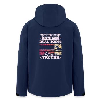 Moms drive trucks - Recycelte Männer Softshell-Jacke von Stanley/Stella - Navy - Hinten - AI Model Male 185 light (185cm)