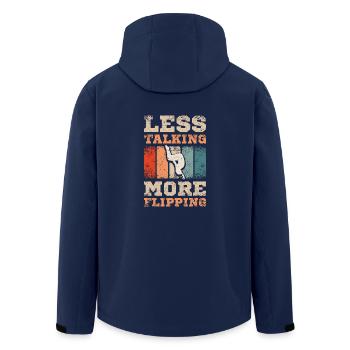 Less tlaking more flipping gymnastics - Recycelte Männer Softshell-Jacke von Stanley/Stella - Navy - Hinten - AI Model Male 185 light (185cm)
