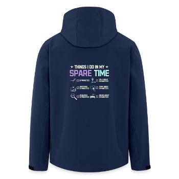 Things I do in my spare time gymnastics - Men’s Recycled Softshell Jacket by Stanley/Stella - navy - Back - AI Model Male 185 light (185cm)