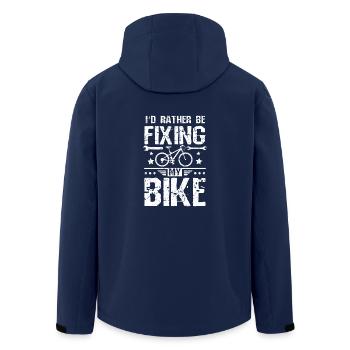I'd rather be fixing my bike - Men’s Recycled Softshell Jacket by Stanley/Stella - navy - Back - AI Model Male 185 light (185cm)